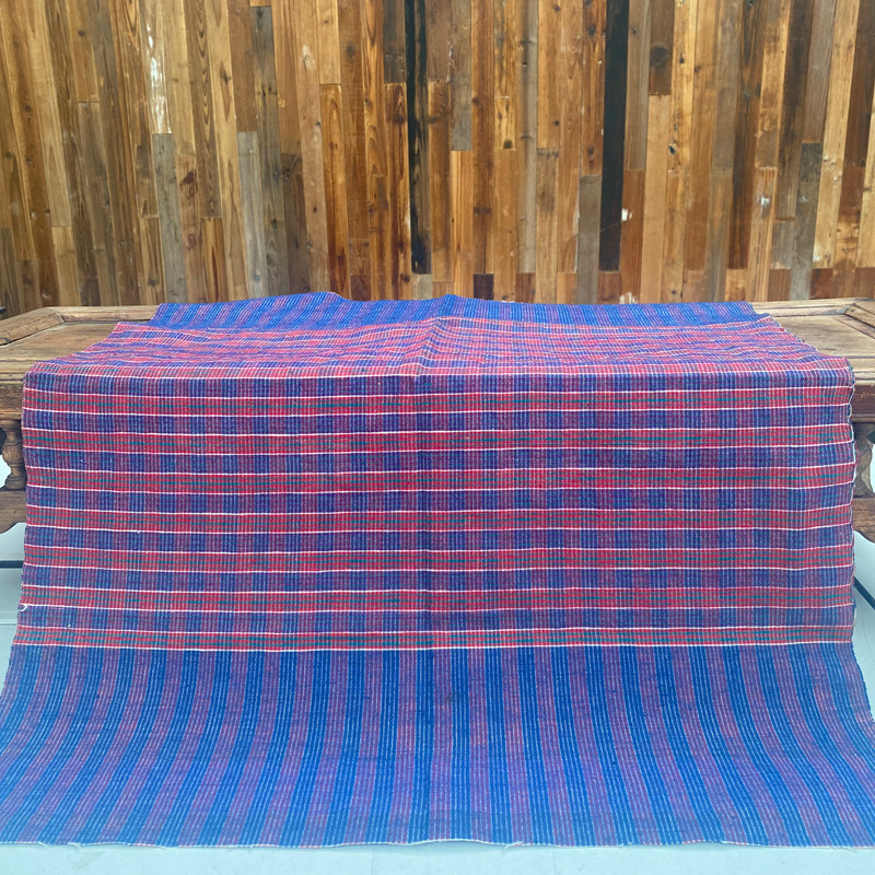上海手织布手工土布纯棉老布色织彩格子毛巾桌布盖布茶垫餐巾餐垫