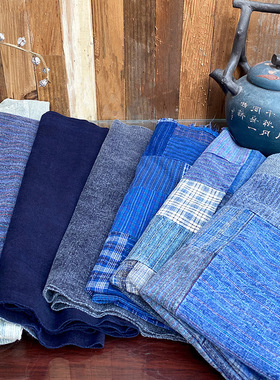 上海手织布手工粗布老布水洗土布柔软纯棉布DIR布艺做旧水洗面料