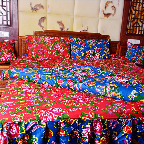 丹凤创意东北大花布套件四件套