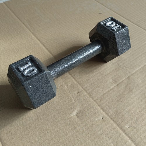 纯实心铸铁一体烤漆10磅哑铃长25厘米宽9高8重4.5公斤手柄粗28毫