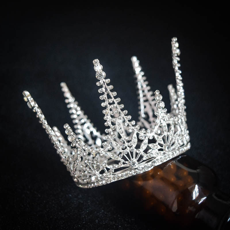 新款圆型皇冠公主小皇冠整圈冠王冠演出头饰头冠小孩王冠新年礼服