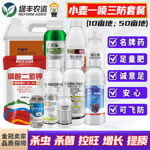 小麦一喷三防套餐 蚜虫杀虫赤霉白粉锈病杀菌剂调节增产叶面肥