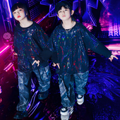 成人舞台表演服街舞儿童潮服嘻哈男童hiphop童装 炸街演出服走秀女