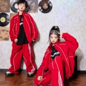 街舞儿童潮服痞帅风男童外套套装 女童嘻哈演出服小学生运动会服装