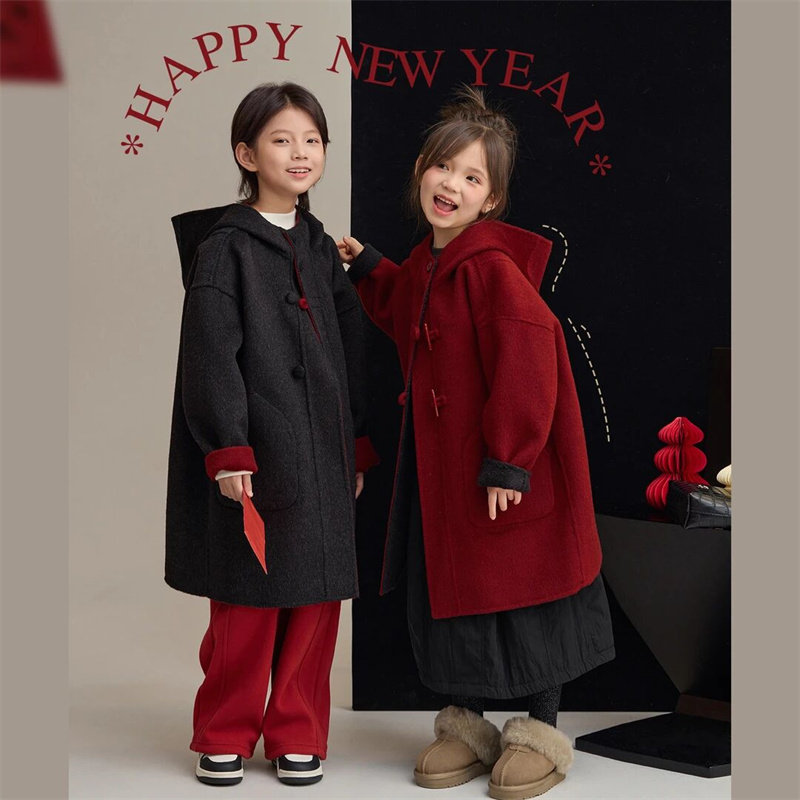 【两面穿】女童呢子大衣外套时尚红色拜年服2025今年流行冬季加厚,童装/婴儿装/亲子装,呢大衣,淘宝优惠券,粉丝福利购,淘宝优惠卷