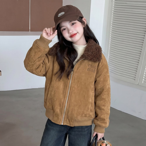 女大童秋冬季韩版加绒仿皮草外套