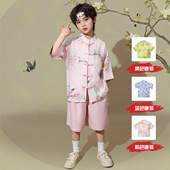 汉服男童2025新款 中国风男孩演出服 儿童国风套装 夏季 古风国学唐装