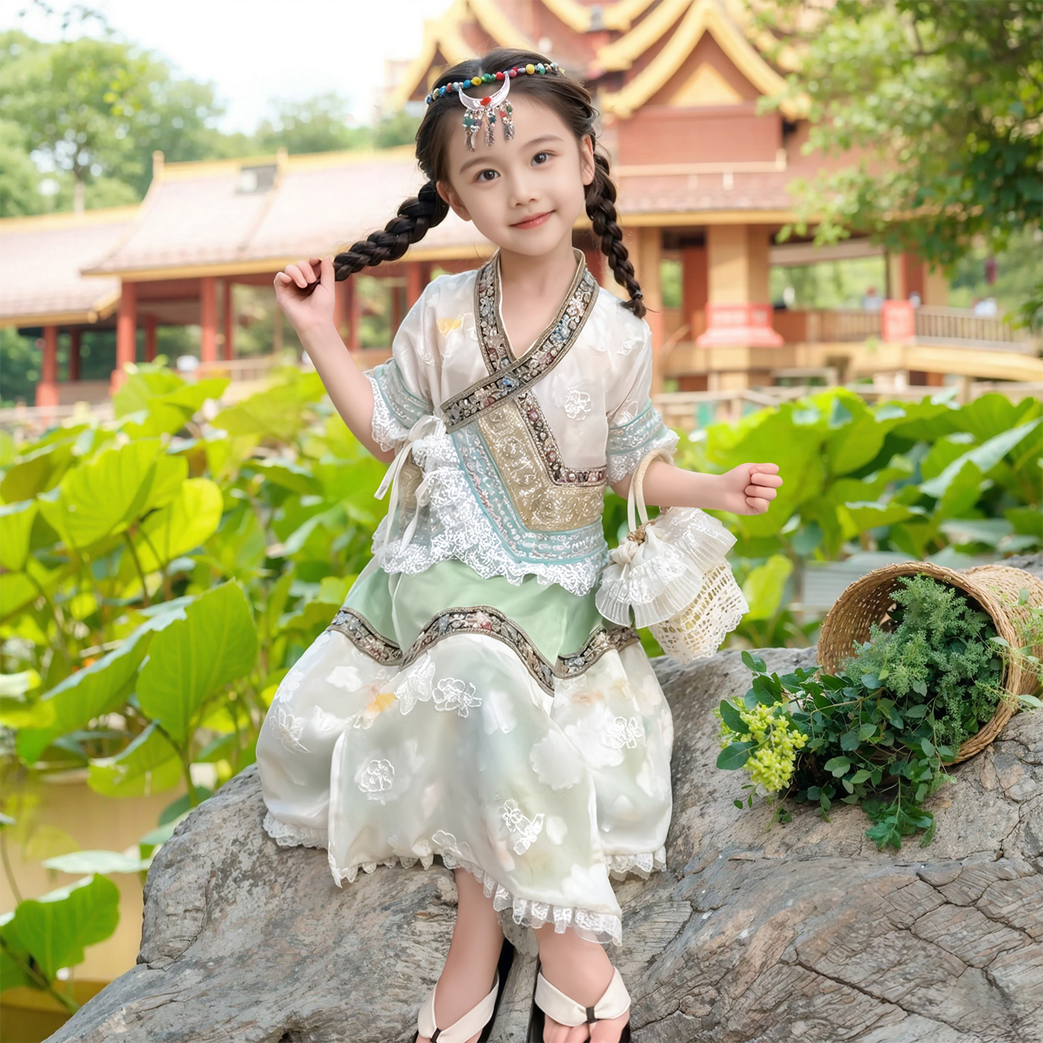 三月三民族风服装儿童女