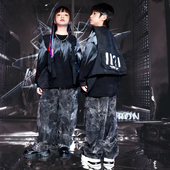 街舞儿童潮服男童架子鼓表演服女童嘻哈hiphop炸街大童演出服套装