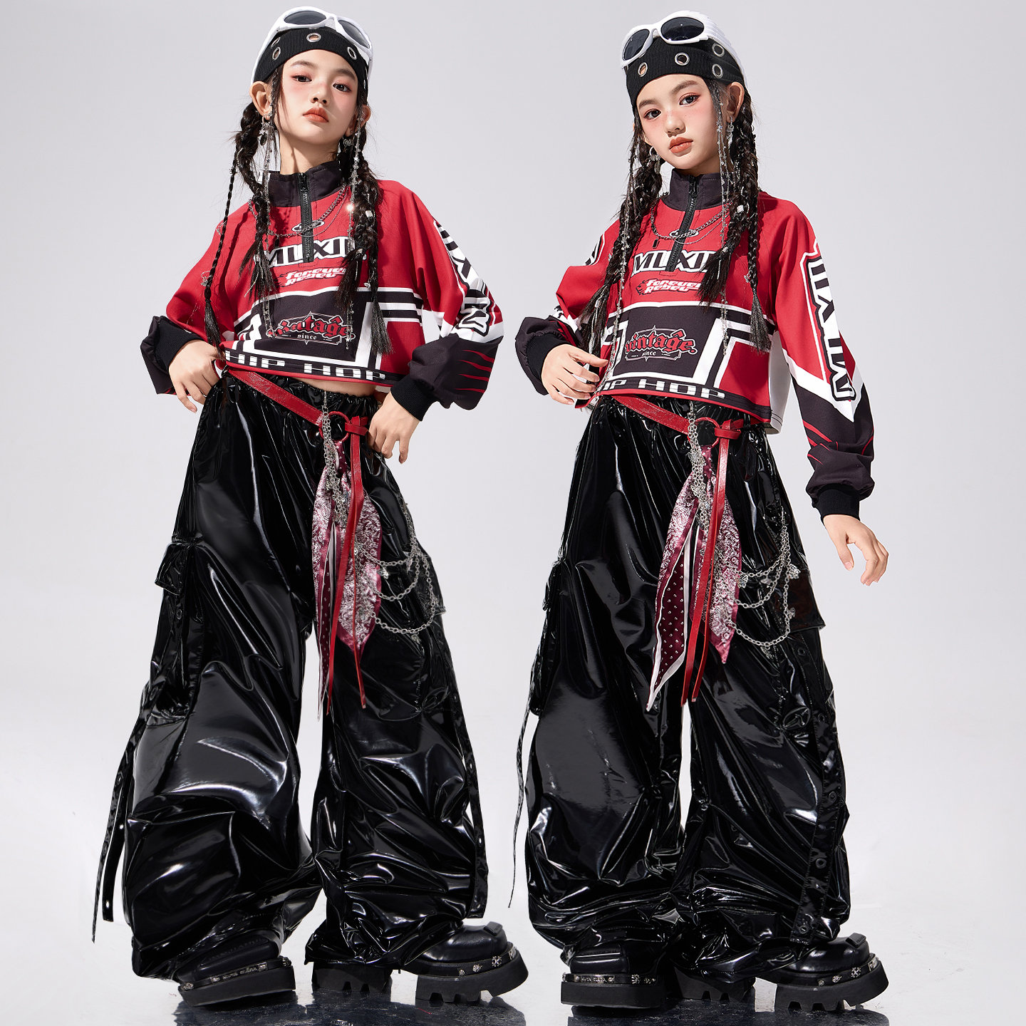 元旦儿童演出服冬季2025新款jazz爵士舞服装女套装酷飒风女童潮酷