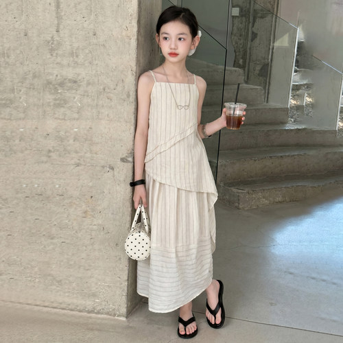 女大童夏装薄款韩系休闲吊带套装