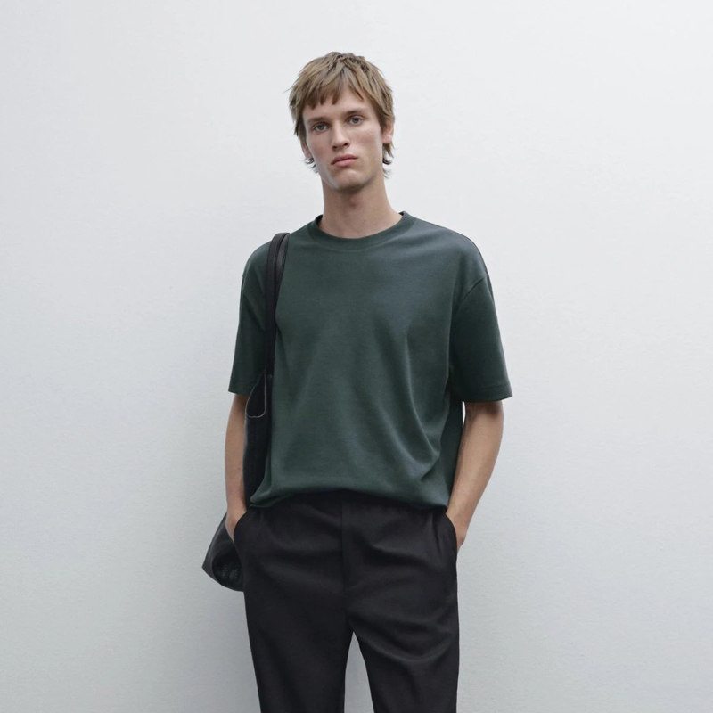 25夏装新款 西班牙md男装四色 细珠地棉 圆领短袖T恤衫