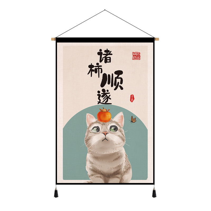 定制可爱猫咪布艺挂画房间改造用品幼儿园背景墙面装饰教室布置挂图片