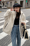 【】羊羔毛外套2C055-2202-P125控198，女装毛呢外套，2C055