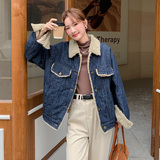 【大货】25冬装新款羊羔毛复合牛仔外套2C055-5109-P195控288，女装短外套，2C055