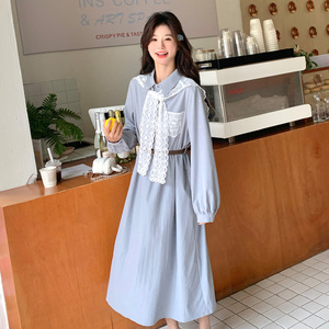 【大货】春款学院风蕾丝围脖亮片连衣裙2C055-5015-P125 控188图片