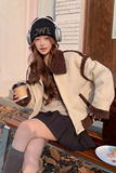 【】学院羊羔毛外套2C055-8218-P185控268，女装短外套，2C055