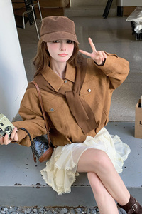 【大货】新款麂皮绒短外套＋披肩 2C055-5085-P175控268图片