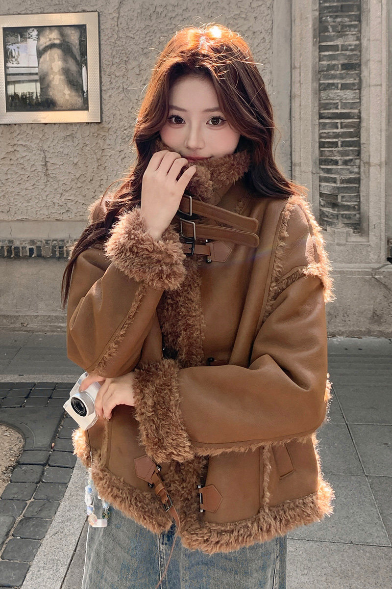 25新款皮毛一体外套2C055-5112-P225控338,女装棉衣/棉服,2C055