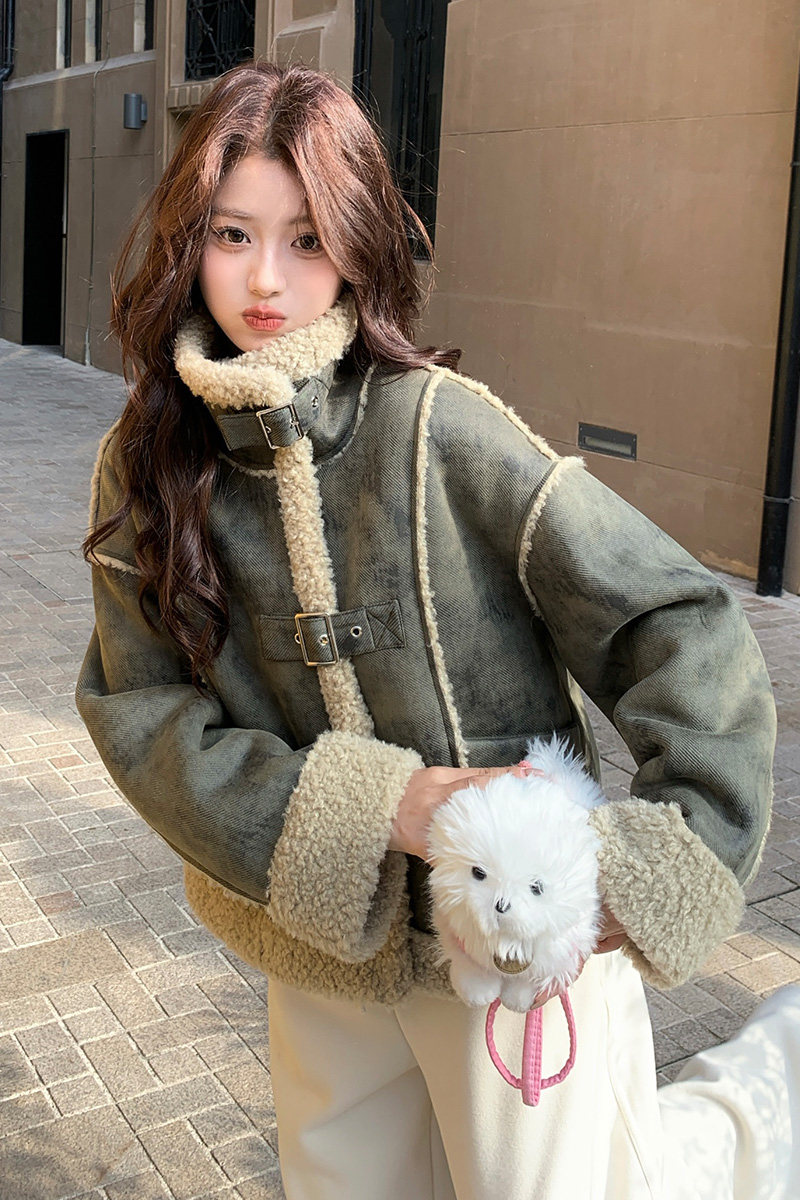 25新款皮毛一体外套2C055-5119-P230控348,女装棉衣/棉服,2C055
