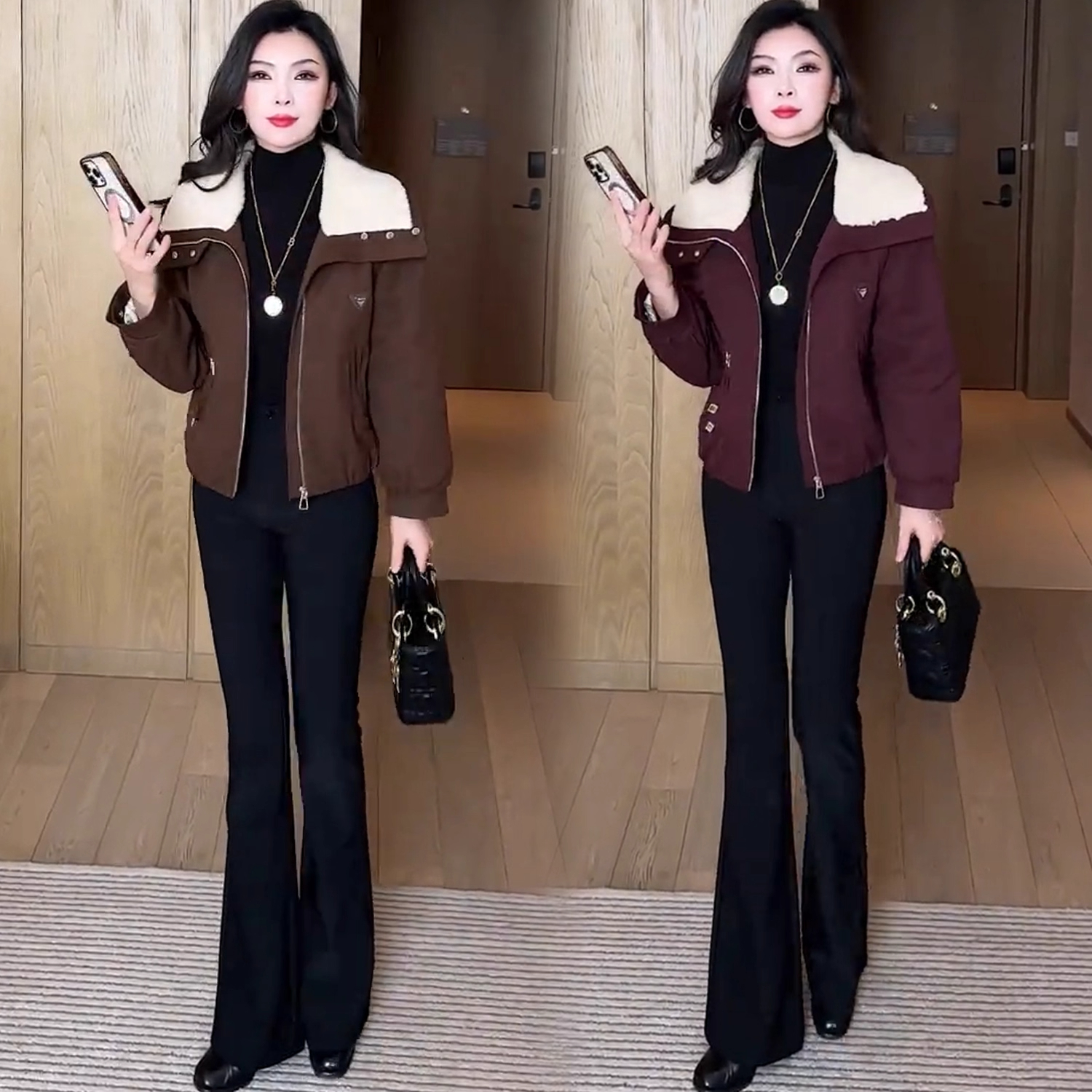 时尚气质加绒派克棉衣女2025冬季新款洋气加厚保暖减龄夹克外套潮