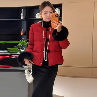 时尚新中式国风羽绒服女短款2025新款冬季高端复古保暖高级感外套