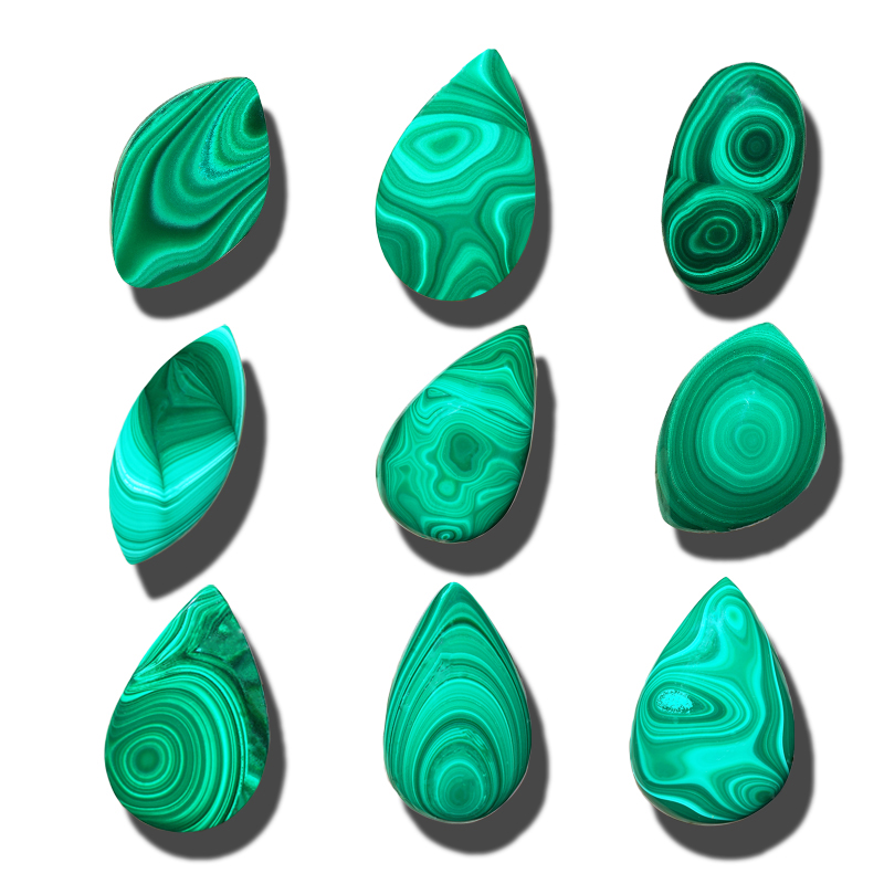 天然孔雀石吊坠水滴形原石项链挂饰绿孔雀石手链一物一图饰品礼物