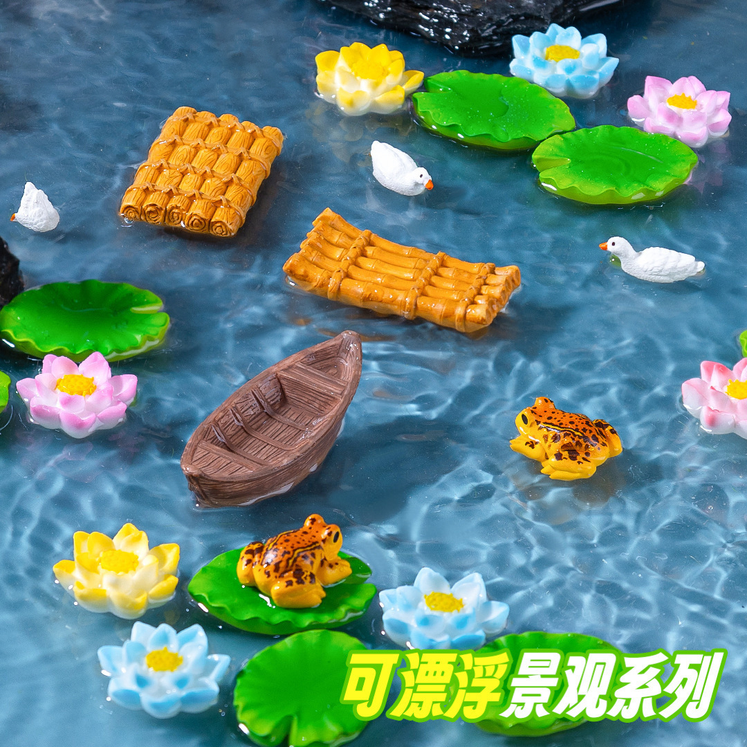 微景观中式假山水李白装饰品摆件