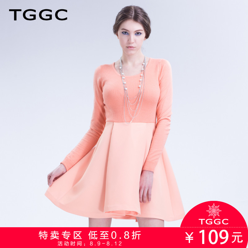 TGGC 2018´º×°ÊÕÑüÐÞÉíÆ´½Ó³¤ÐäÖÐÑüÕë֯ŮÁ¬ÒÂȹF16026