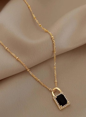 法国【设计师】Glam Dani 法式微镶锁头吊坠项链女新款轻奢锁骨链