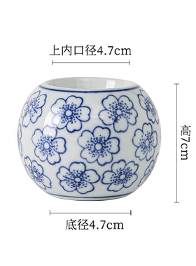 中式青花瓷复古陶瓷蜡烛台