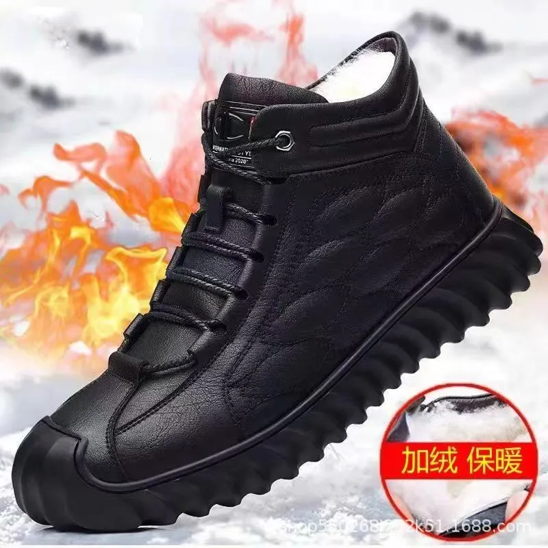 棉鞋男加绒加厚冬季新款男鞋保暖高帮雪地靴马丁靴男士冬季运动鞋