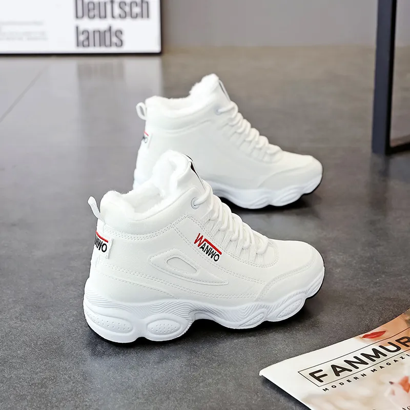 冬季加绒保暖老爹鞋女2024新款百搭时尚休闲运动鞋女厚底耐磨女鞋