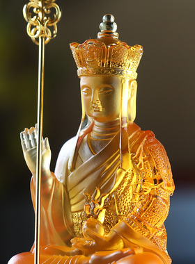 古法真琉璃地藏像摆件居家客厅摆放佛具用品小号大地藏纪念结缘品