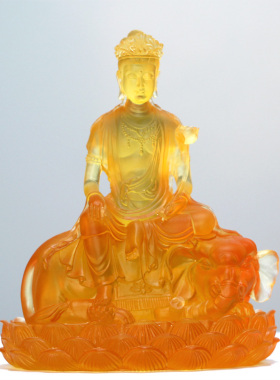 华严三圣普贤菩萨居家摆件
