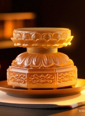 真琉璃加高正圆琉璃莲花底座摆件