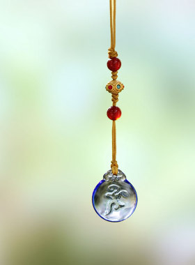 琉璃吊坠药师心咒楞严咒挂饰包包链项链随身佩戴护身八大菩萨挂件