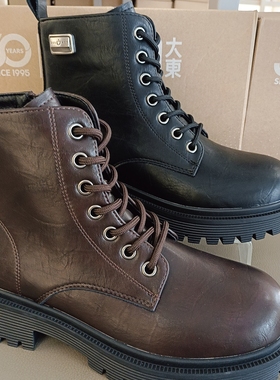 大东马丁靴女款2025冬季女鞋皮靴厚底百搭英伦风增高女短靴1222E