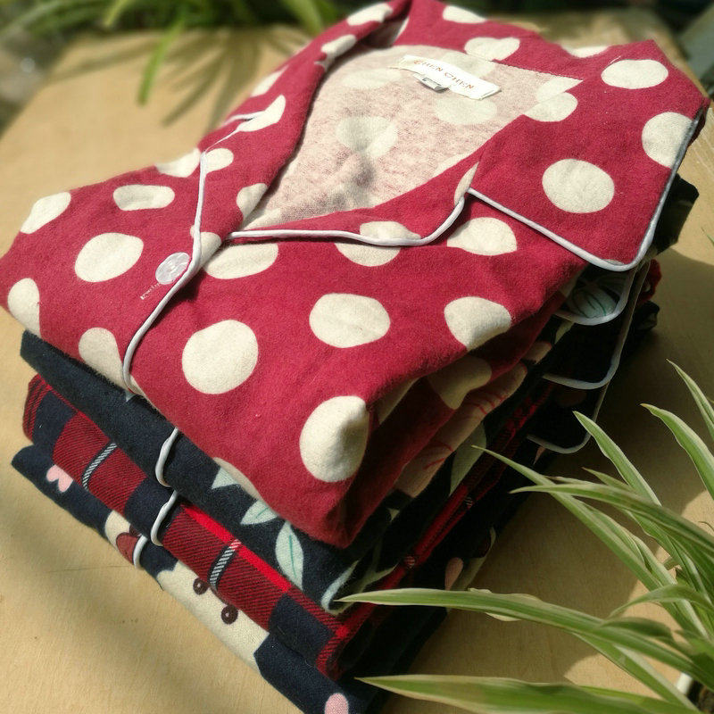 爆款日系全棉睡衣磨毛绒布长袖复古波点睡衣女秋季家居服套装冬款,女士内衣/男士内衣/家居服,睡衣/家居服套装,淘宝优惠券,粉丝福利购,淘宝优惠卷