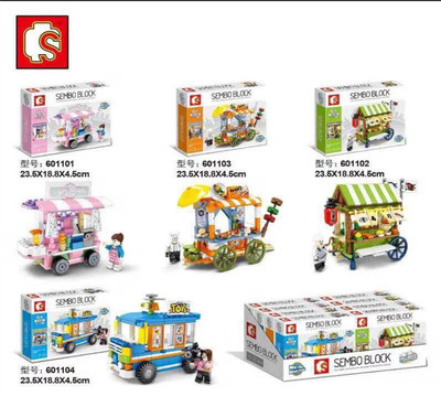 森宝601101街景系之外卖推车趣味