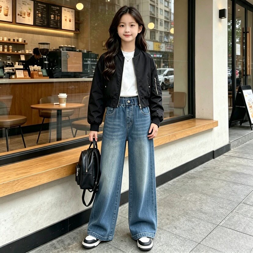 女童牛仔裤春秋款2026新款女儿童牛仔裤