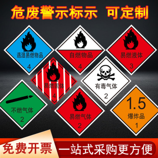 危险化学品存放区易燃不燃有毒气体易燃固体自燃物品有毒腐蚀放射性物品爆炸品氧化剂和有机过氧物标识警示牌