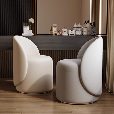化妆凳轻奢高级感家用椅子卧室简约梳妆台专用凳子衣帽间旋转圆凳