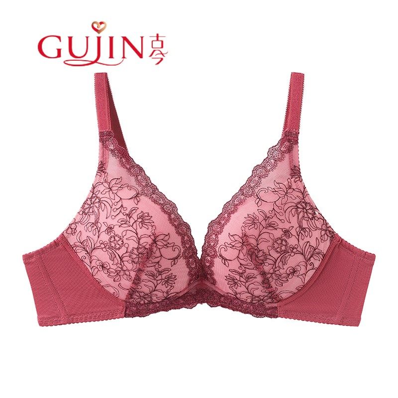 GUJIN古今内衣有钢圈上薄下厚水滴杯3/4舒适小胸聚拢文胸罩0G832