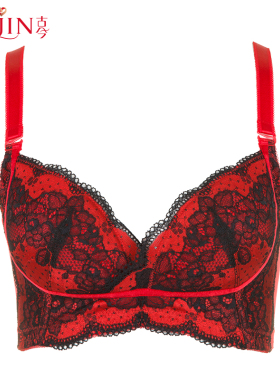 古今无钢圈薄款插片高侧比红色本命年聚拢美背文胸0F331