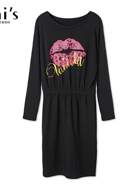 IMIS爱美丽女士家居服 时尚印花休闲连衣裙收腰睡裙IM81AFP1