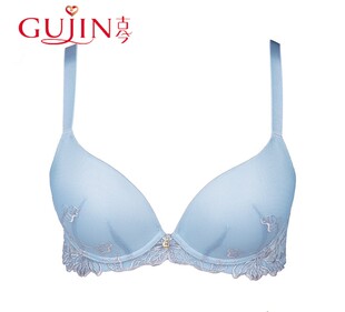 GUJIN古今内衣集中聚拢低鸡心3/4上薄下厚钢圈侧收副乳文胸0F801