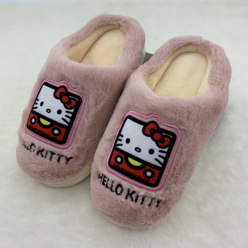 鞋柜迪士尼冬季可爱kt猫防滑棉鞋