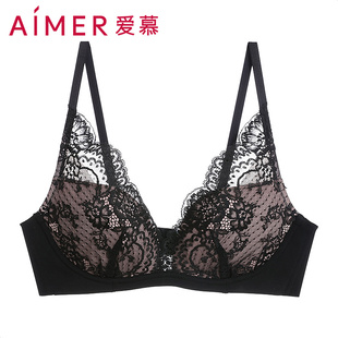 aimer爱慕自由畅想性感蕾丝3/4无托聚拢侧收承托薄杯文胸AM171542