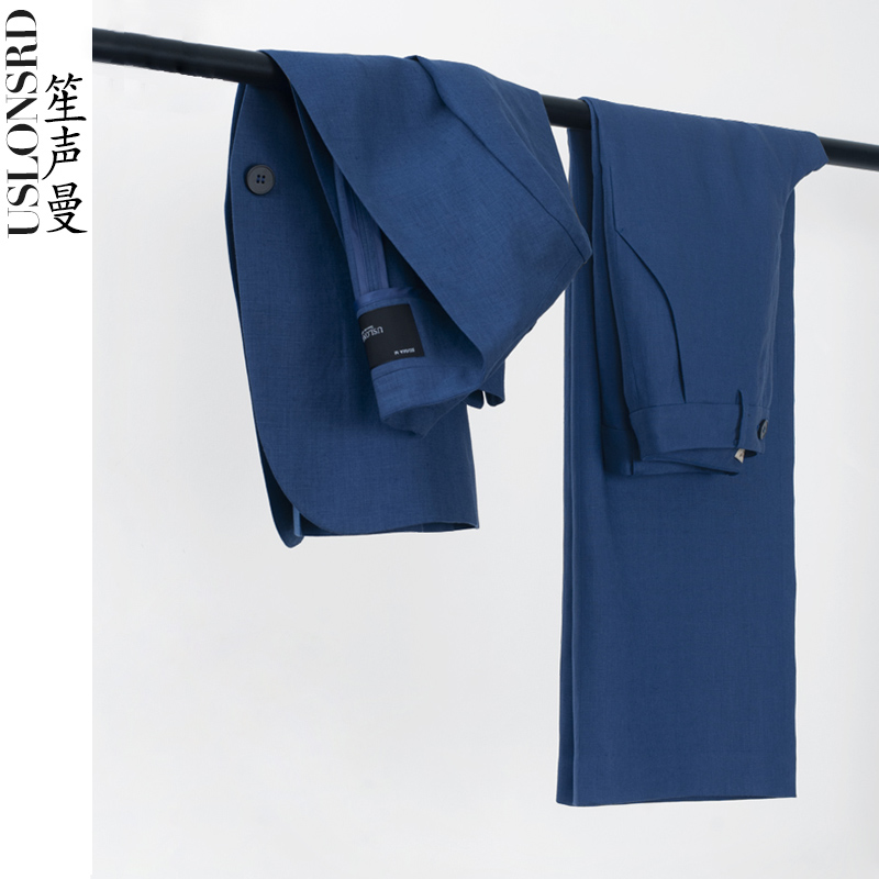 Uslonsrd修身版藏青职业女裤套装